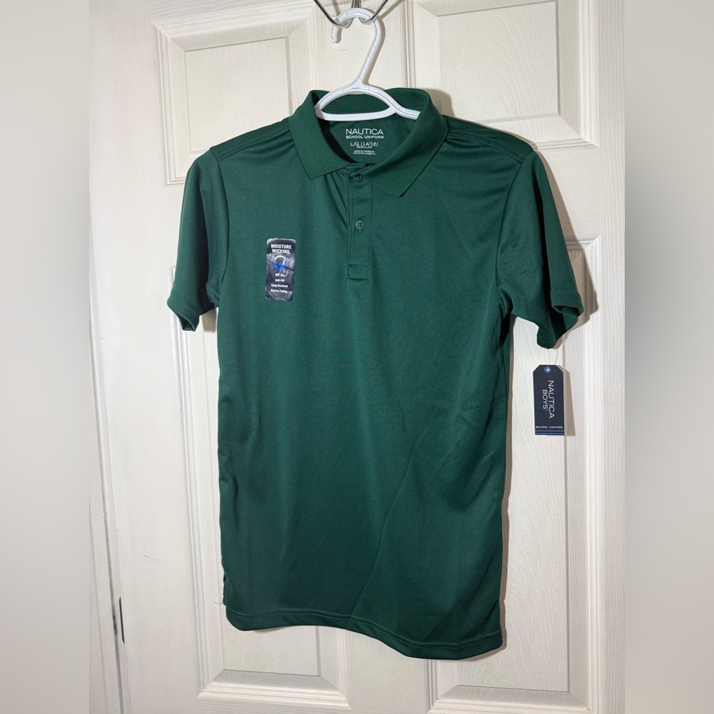 Nautica Boy's Green Polo/Uniform Shirt